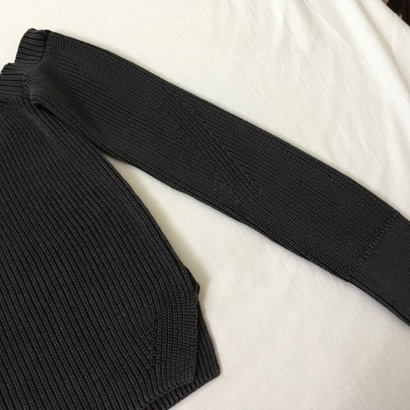 NWT RAG & BONE Dana Cold Shoulder Knit Sweater Charcoal Black Medium - Picture 3 of 15